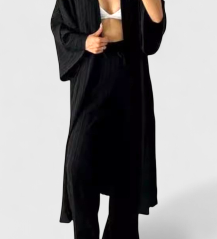 Ensemble Décontracté Caspian en Deux Pièces avec Kimono Long