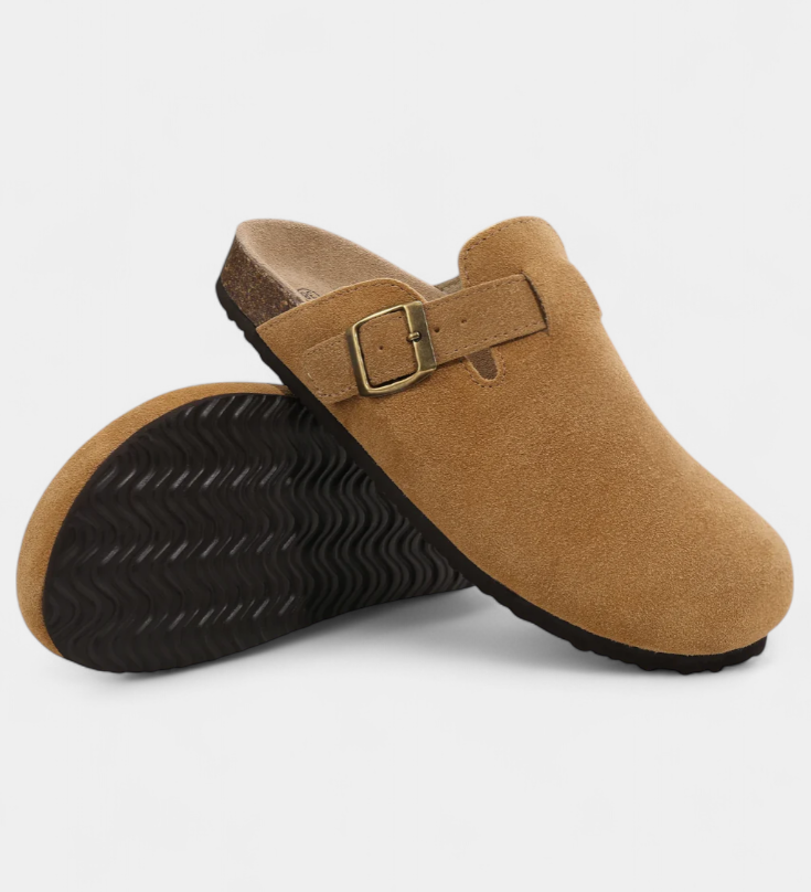 Aubree Sabots Unisex en Daim avec Boucle Ajustable