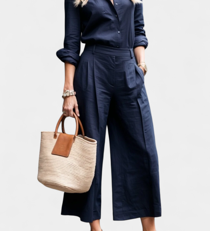 Ensemble Sabina Rose de Chemise Ample et Pantalons Capri