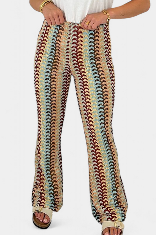 Pantalon Évasé Imprimé Rétro Carlie