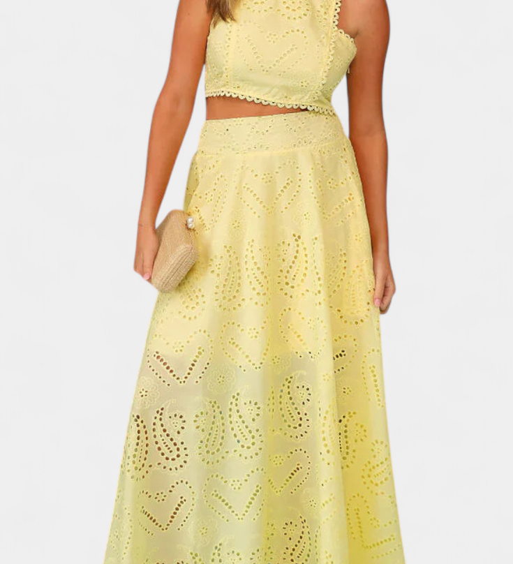 Danitza Ensemble Romantique en Dentelle Florale Découpée