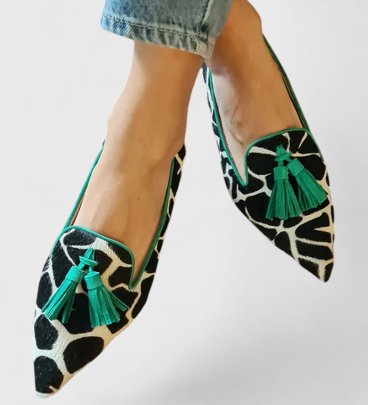 Mocassins Fermina Élégants avec Bout Aiguisé et Design Bicolore