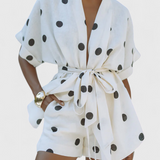Ensemble Kimono avec Nœud et Shorts à Pois Avila