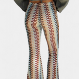 Pantalon Évasé Imprimé Rétro Carlie