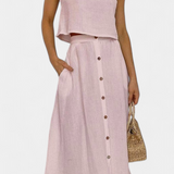 Naha Ensemble en Coton avec Gilet et Boutons Frontaux