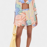 Lumina Ensemble Tropical avec Chemise Ample et Shorts Taille Haute