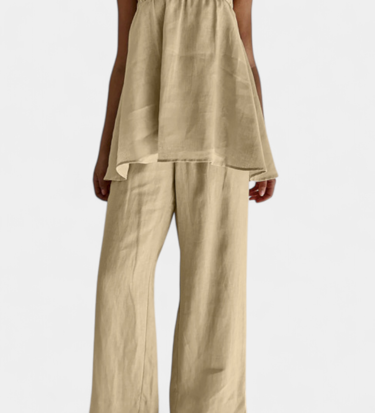 Lía Ensemble d'Été avec Top Ample et Pantalon Fluide