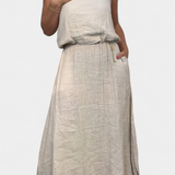 Ensemble Meliora en Lin et Coton avec Gilet Sans Manches et Jupe