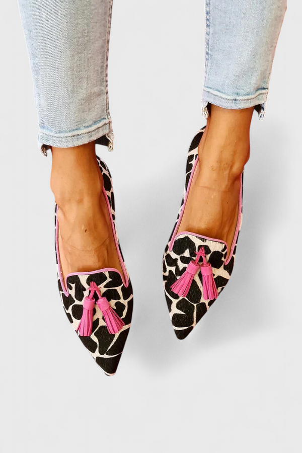 Mocassins Fermina Élégants avec Bout Aiguisé et Design Bicolore