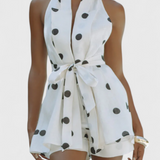 Eshra Ensemble Top Halter et Shorts à Pois