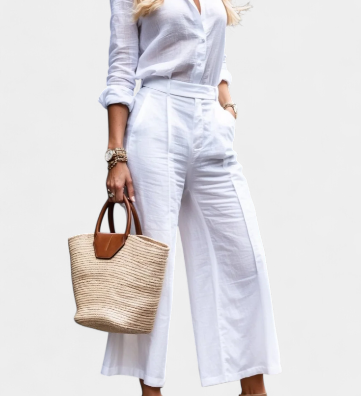 Ensemble Sabina Rose de Chemise Ample et Pantalons Capri