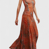 Silvina Ensemble Rétro en Maille avec Imprimé Vague et Coupe Fluide