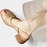 Sandales Milie Rétro à Bout Carré et Talon Confortable