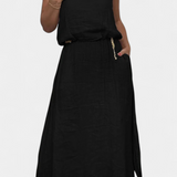 Ensemble Meliora en Lin et Coton avec Gilet Sans Manches et Jupe