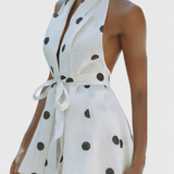 Eshra Ensemble Top Halter et Shorts à Pois