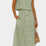 Naha Ensemble en Coton avec Gilet et Boutons Frontaux