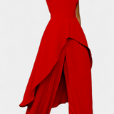 Ensemble Asymétrique Chrysoula avec Pantalon Plissé