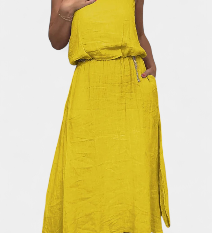 Ensemble Meliora en Lin et Coton avec Gilet Sans Manches et Jupe