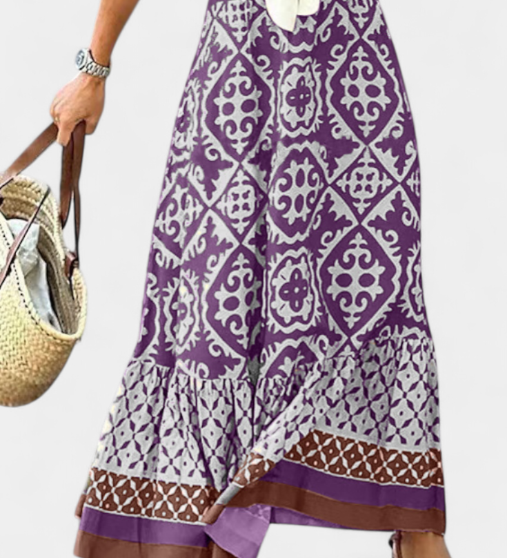 Jupe Maxi Éthyl Imprimée avec Volant