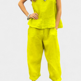 Leona Ensemble de Gilet et Pantalon Sans Manches en Coton Lin