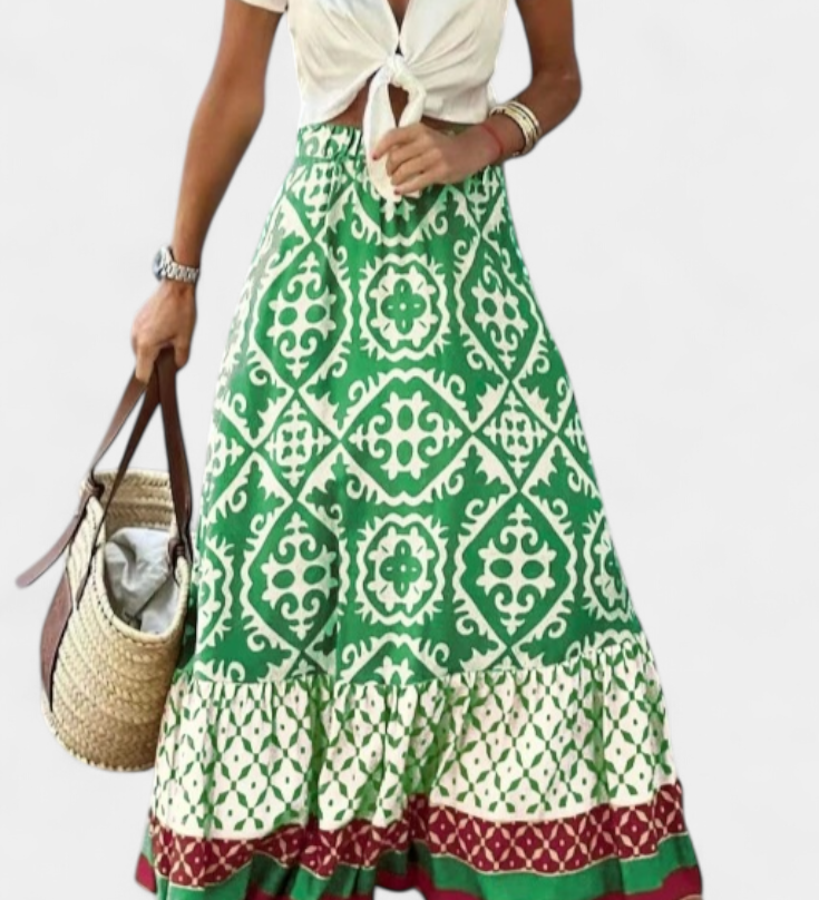 Jupe Maxi Éthyl Imprimée avec Volant