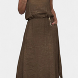 Ensemble Meliora en Lin et Coton avec Gilet Sans Manches et Jupe