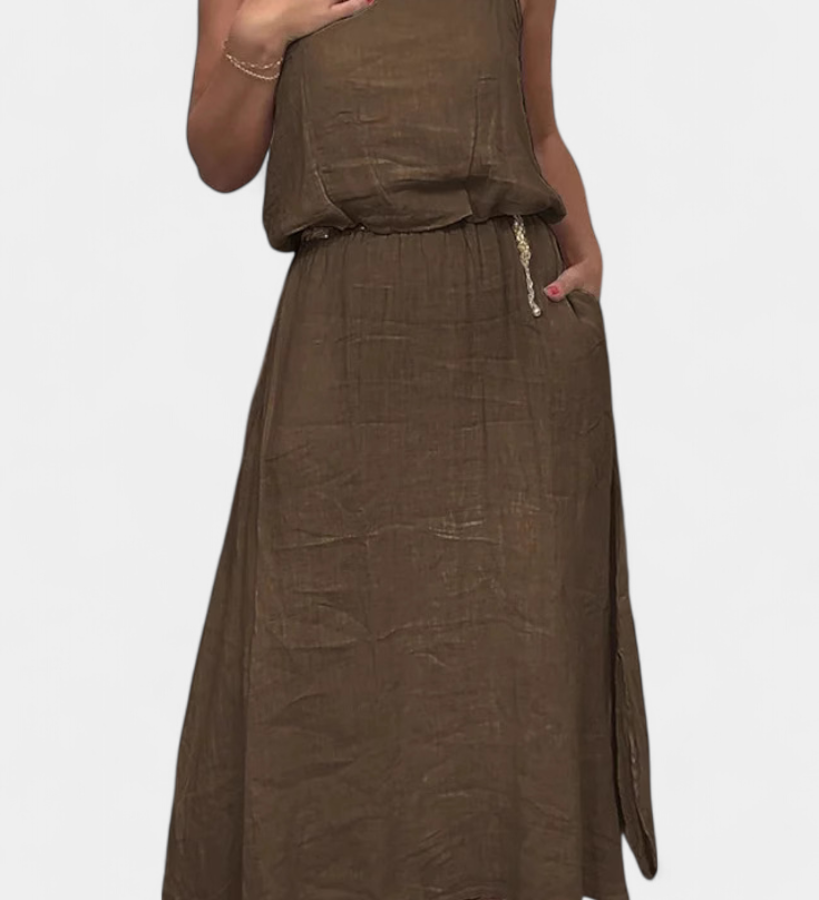 Ensemble Meliora en Lin et Coton avec Gilet Sans Manches et Jupe