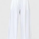 Ensemble Bernadina en Lin avec Top à Ouverture Frontal et Pantalon à Jambes Amples