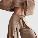 Maeva Ensemble Décontracté à Deux Pièces avec Ouverture et Nœud