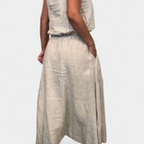 Ensemble Meliora en Lin et Coton avec Gilet Sans Manches et Jupe