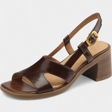 Sandales Milie Rétro à Bout Carré et Talon Confortable