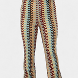 Pantalon Évasé Imprimé Rétro Carlie