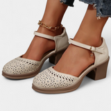 Bottines Femme en Cuir Synthétique avec Boucle Décorative