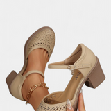 Bottines Femme en Cuir Synthétique avec Boucle Décorative