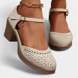 Bottines Femme en Cuir Synthétique avec Boucle Décorative