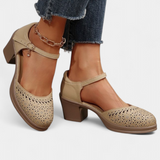 Bottines Femme en Cuir Synthétique avec Boucle Décorative