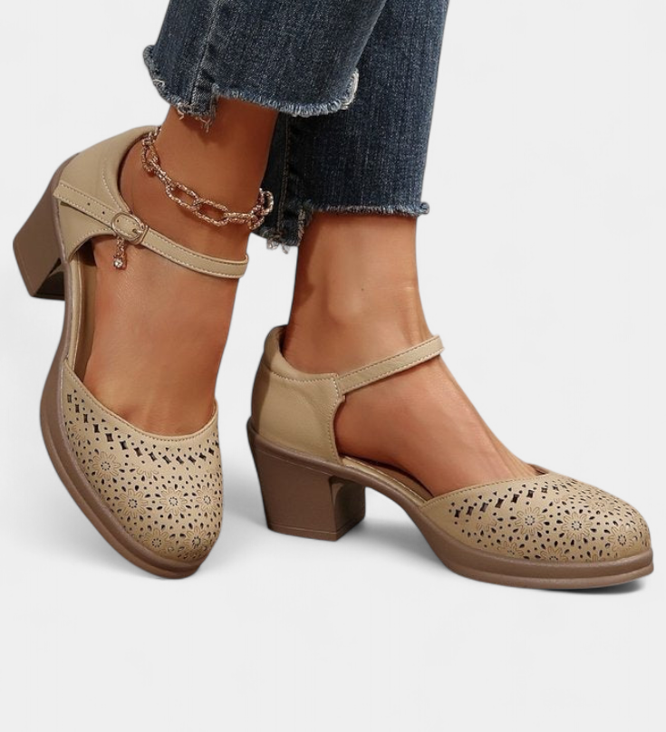 Bottines Femme en Cuir Synthétique avec Boucle Décorative