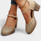 Bottines Femme en Cuir Synthétique avec Boucle Décorative