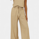 Pascuala Ensemble en Lin de Deux Pièces avec Haut Sans Manches et Pantalon Fluide