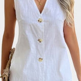 Ensemble Loren en Lin Sans Manches de Style Décontracté