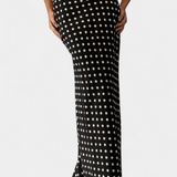 Jupe Longue Ajustée en Viscose à Imprimé Pois