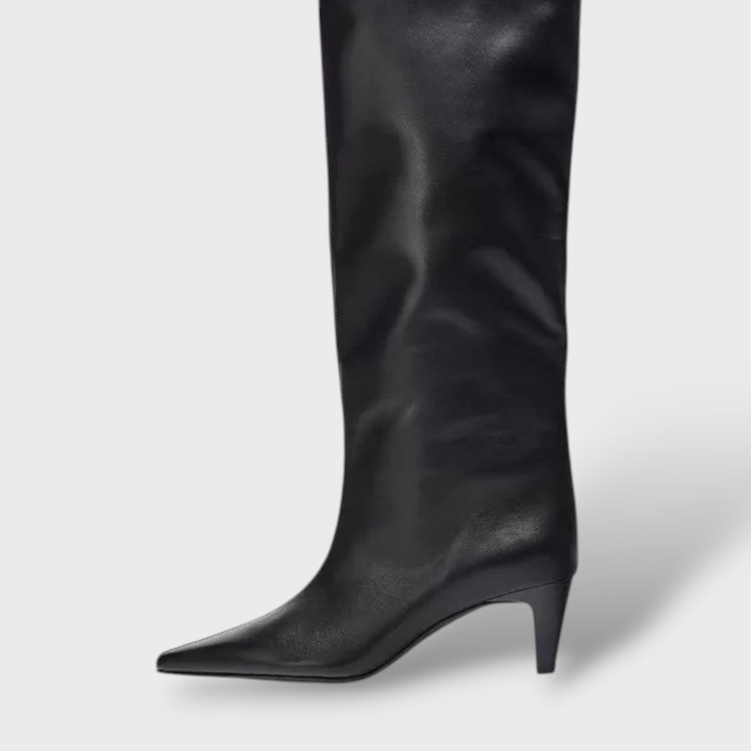 Bottes Hautes en Cuir Femme Style Cowboy