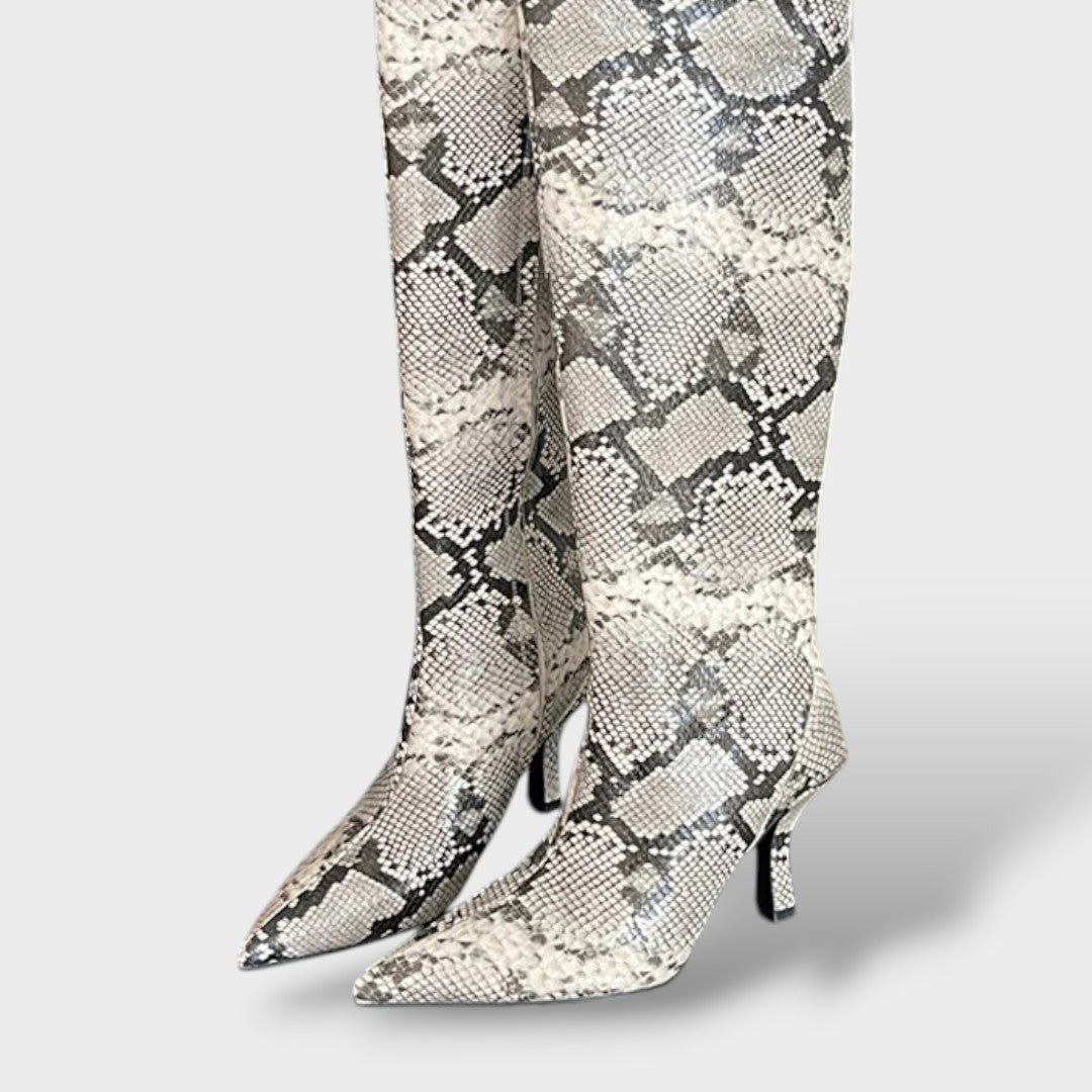 Bottes Hautes en Cuir Femme Style Cowboy