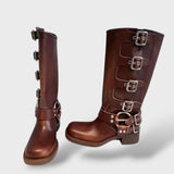 Bottes Vintage en Cuir Femme