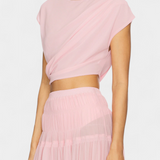 Jupe Nalia en Chiffon avec Taille Élastique et Couches Flottantes