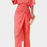 Ensemble Mayleen Croisé avec Nœud Frontal et Pantalon Droit