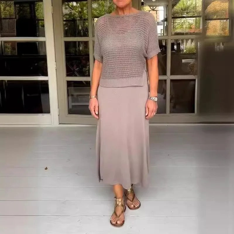 Alma - Robe élégante 2 pièces + top perforé