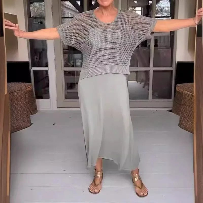 Alma - Robe élégante 2 pièces + top perforé