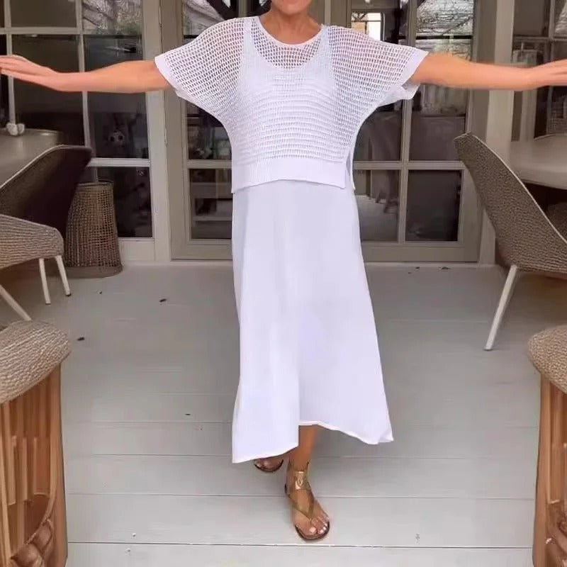 Alma - Robe élégante 2 pièces + top perforé