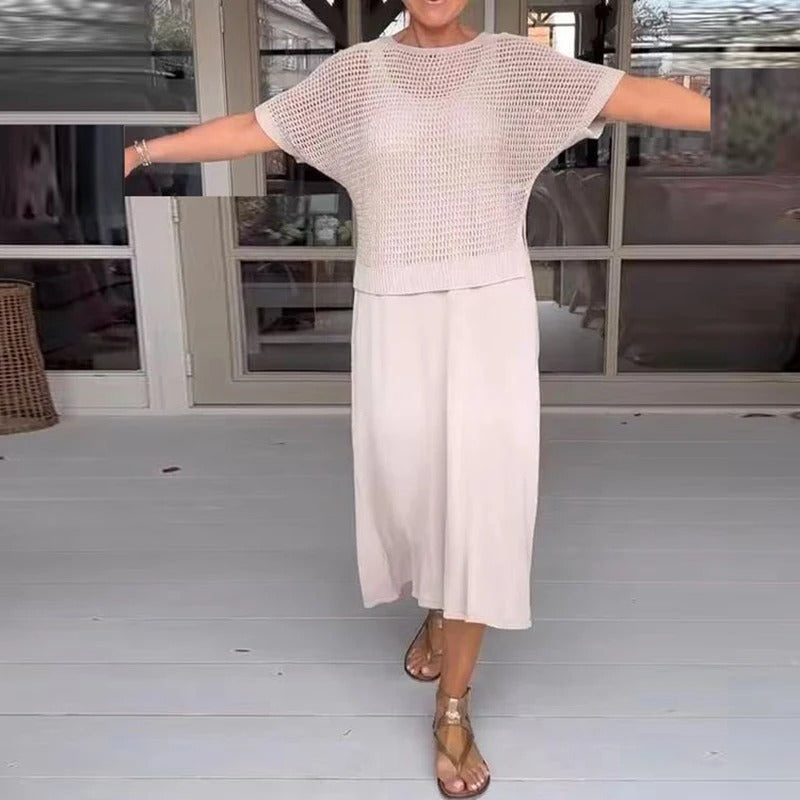 Alma - Robe élégante 2 pièces + top perforé